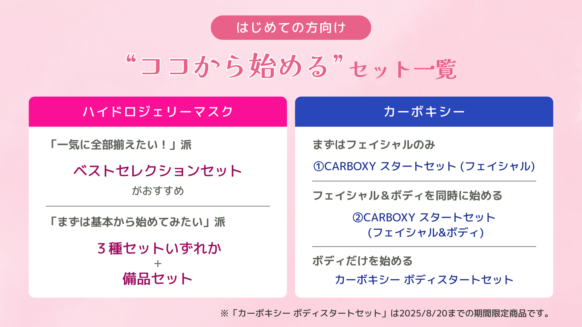 【迷ったらまずチェック】"ココから始める"セット一覧